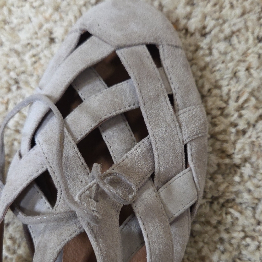 Jeffrey Campbell Women's Taupe Suede Loafers - Picture 2 of 4